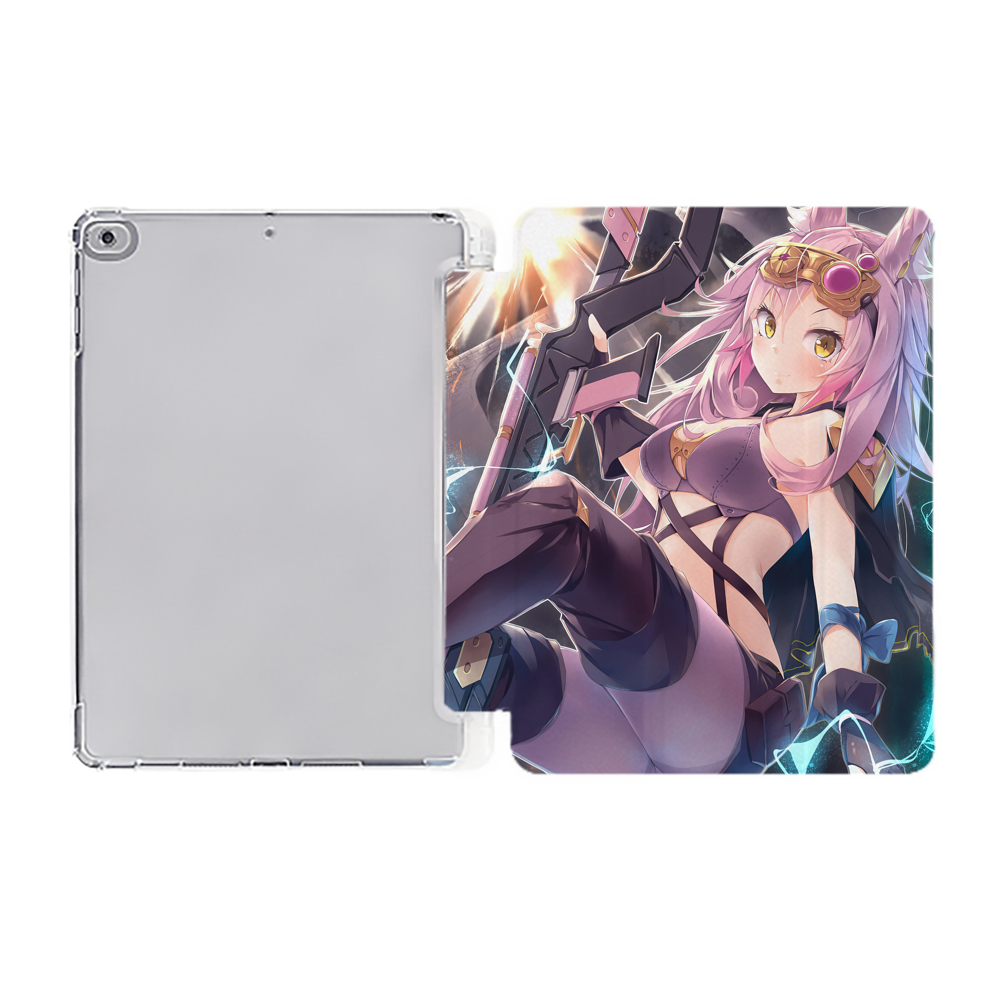 （画像用） 遊☆戯☆王 Yu-Gi-Oh! IPad ケース ペン収納付き 三つ折りスタンド PUレザー×シリコン 対応機種9.5/10.5/10.9インチ